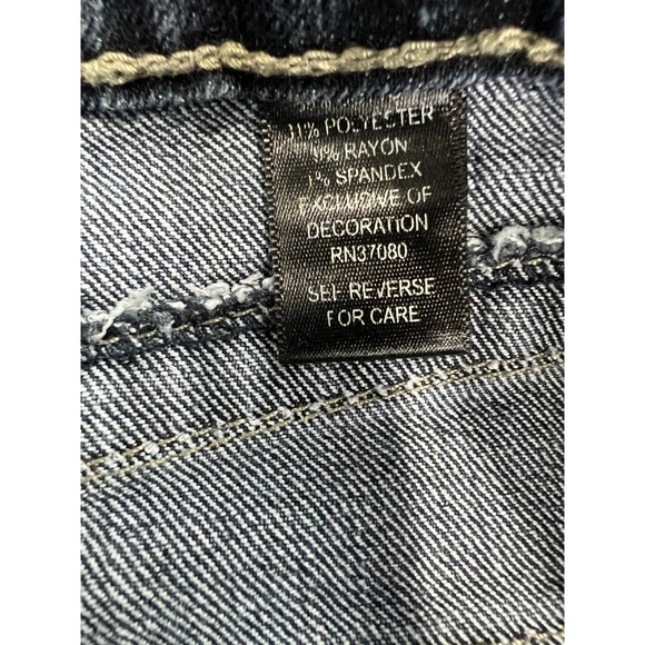 Cato Premium Womens Plus Size 16WP Dark Wash Embroidered Contrast Stitch Jean D4 - Picture 5 of 16